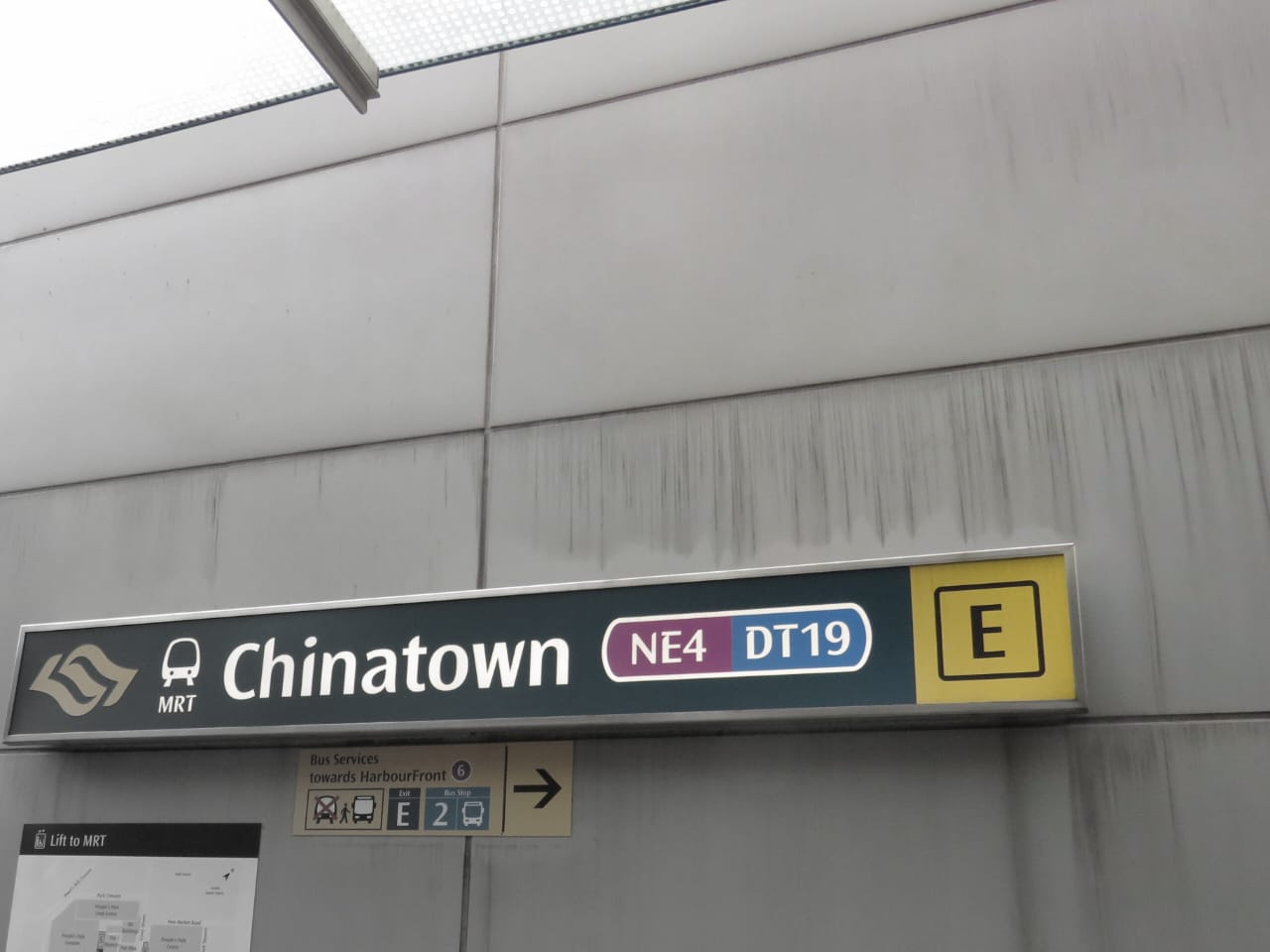 Chinatown MRT station sign showing efficient public transportation system