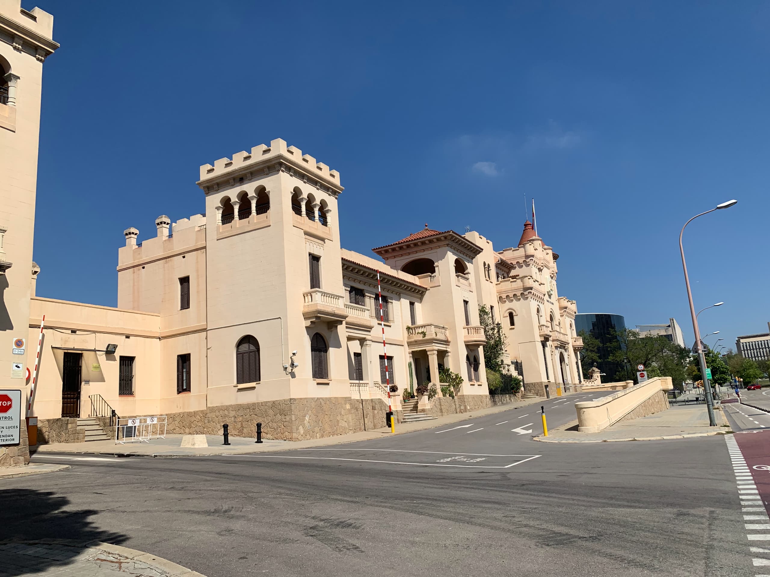 Historic Spanish building with castle-like features and Mediterranean design