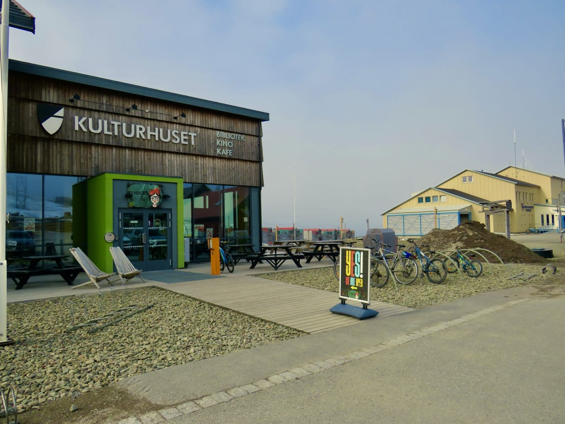 Kulturhuset culture house with library, cinema, and café