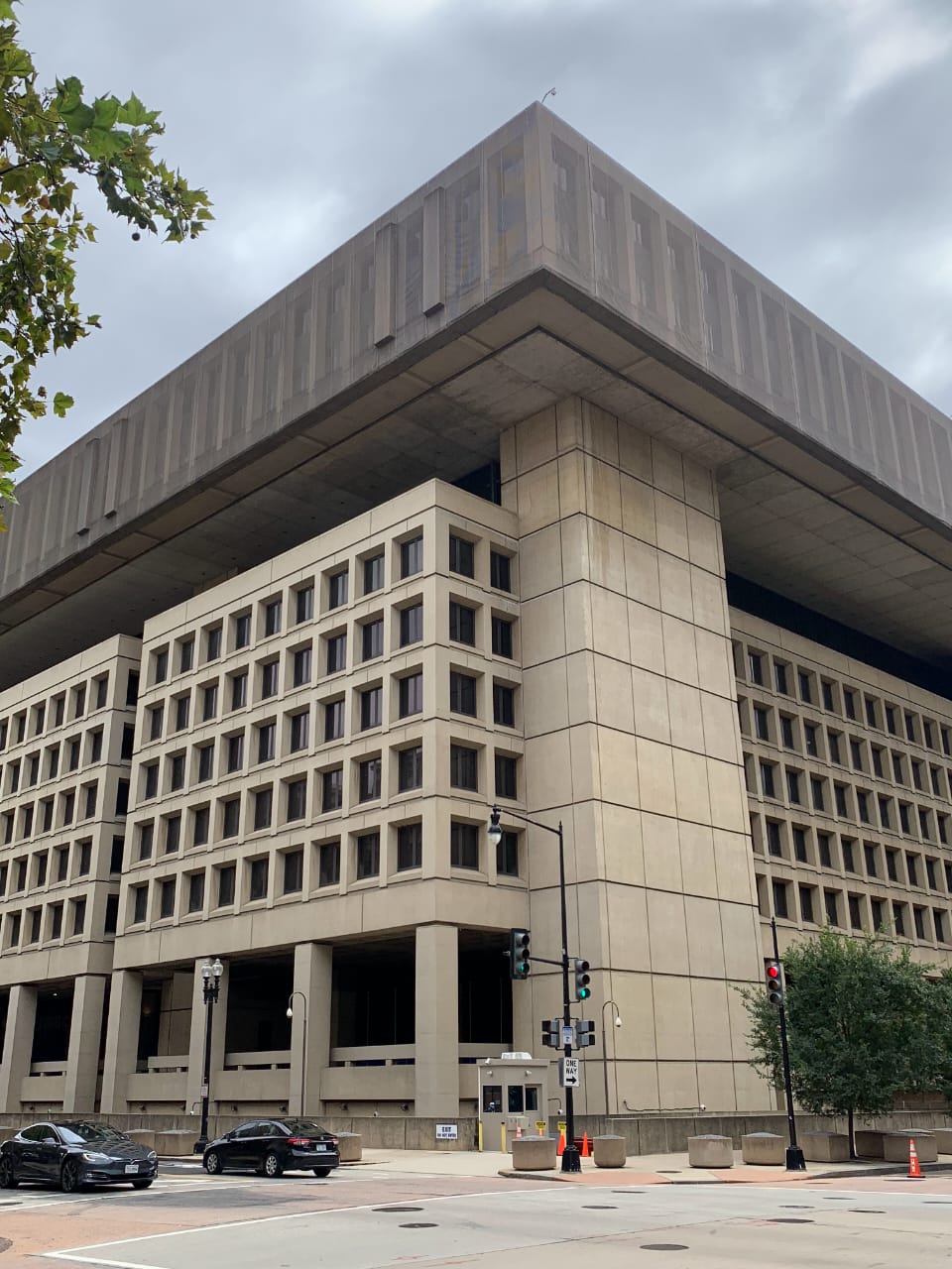 Modern government building with distinctive architecture