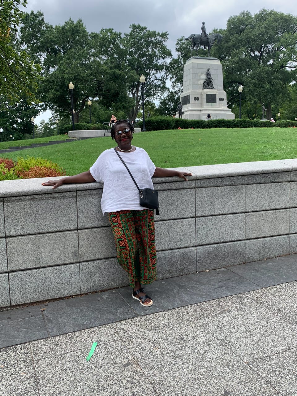 Portrait at Lafayette Park monument