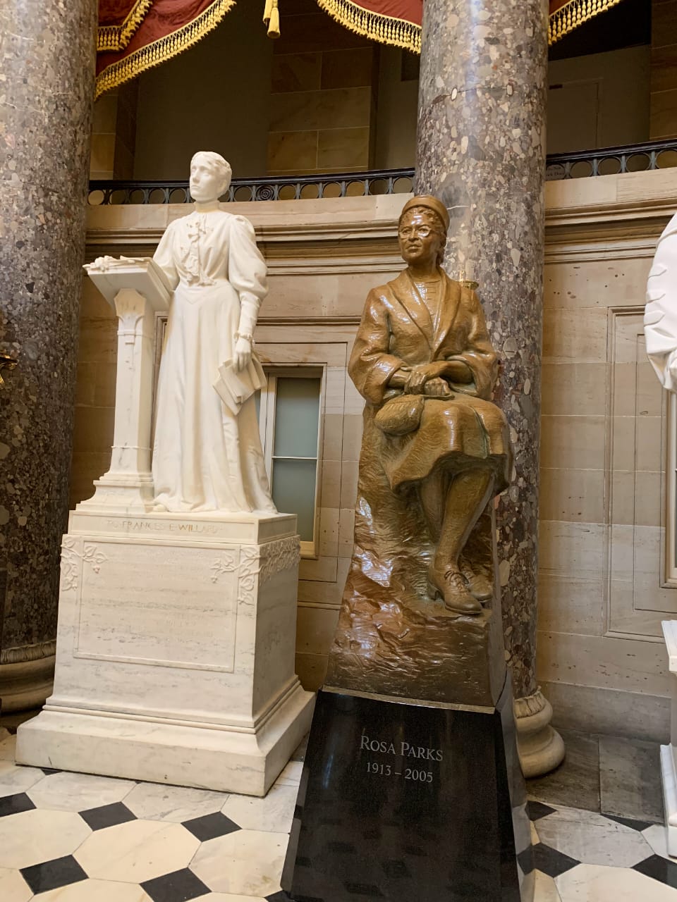 Rosa Parks and Frances Willard statues in the Capitol
